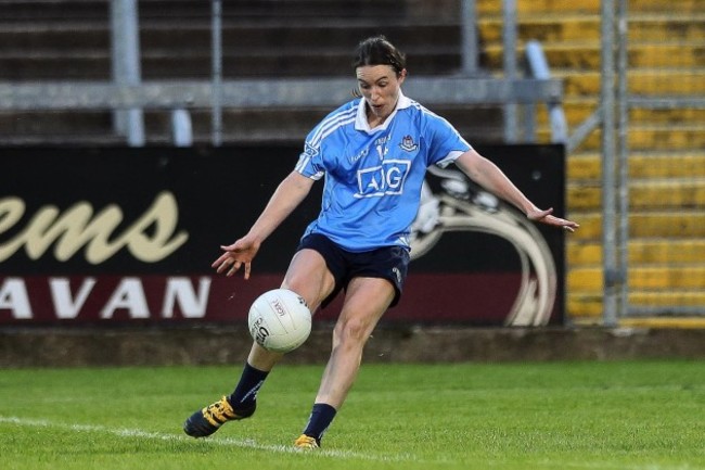 Sinead Aherne kicks the winning point