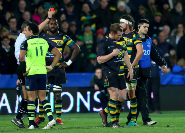 Jérôme Garcès red card Dylan Hartley