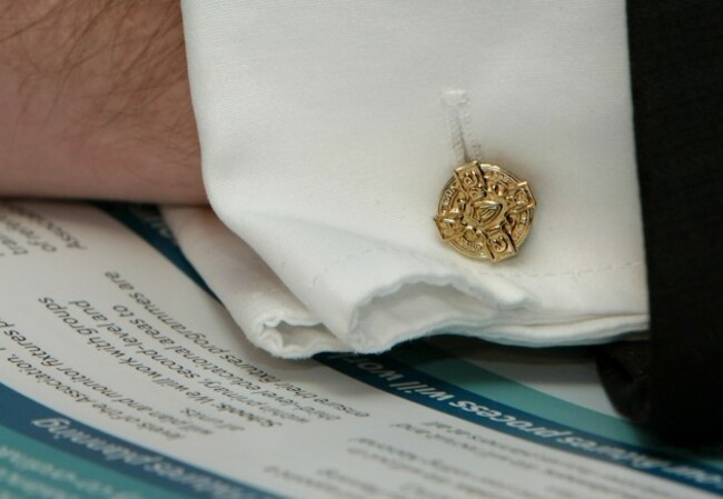 General view o Christy Cooney's cufflinks