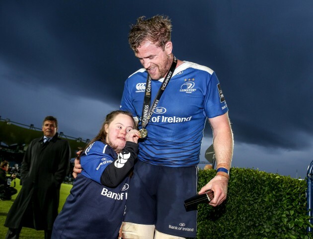 Jamie Heaslip celebrates with Jennifer Malone