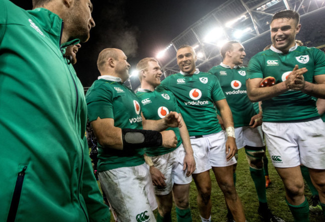 Rory Best, Keith Earls, Simon Zebo and Conor Murray celebrate