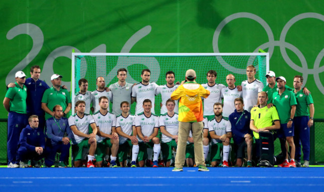 A view of the Ireland team after the game