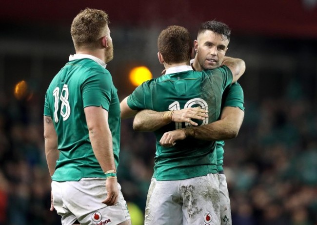 Conor Murray celebrates with Paddy Jackson