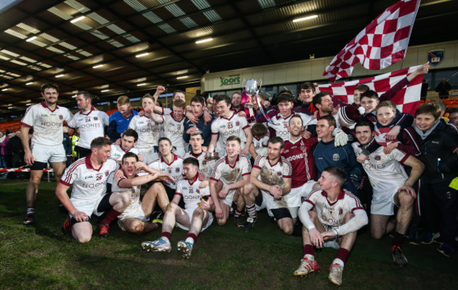 Slaughtneil's players celebrate winning