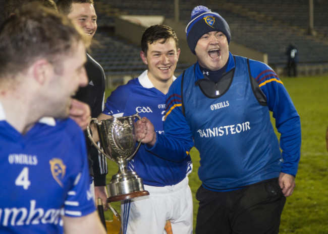 Anthony Daly celebrates after the game