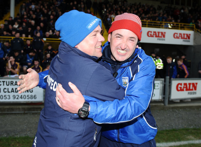 Derek McGrath and Fintan O'Connor celebrate