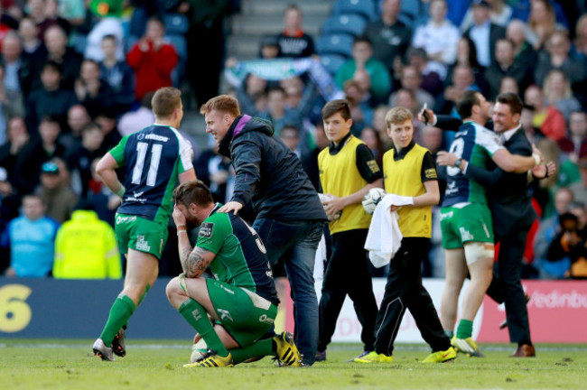 Aly Muldowney celebrates with Shane Delahunt