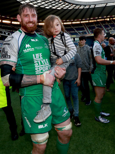 Aly Muldowney celebrates with his son Arlan