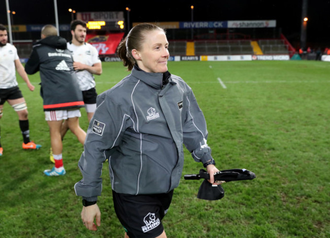 Helen O'Reilly who is the 1st women to officiate as an assistant referee in the Guinness Pro12