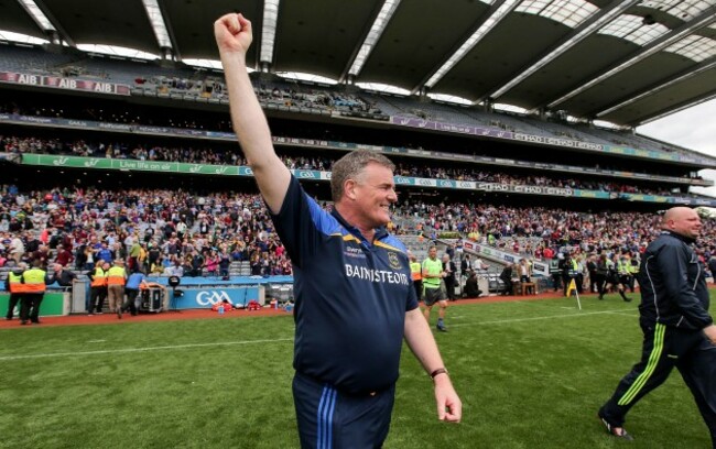 Liam Kearns celebrates at the final whistle