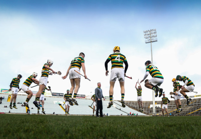 Glen Rovers warm up before the game