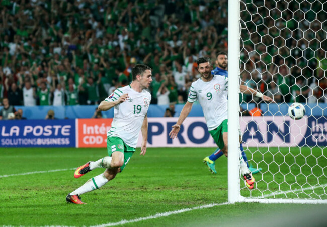 Robbie Brady celebrates scoring his sides first goal