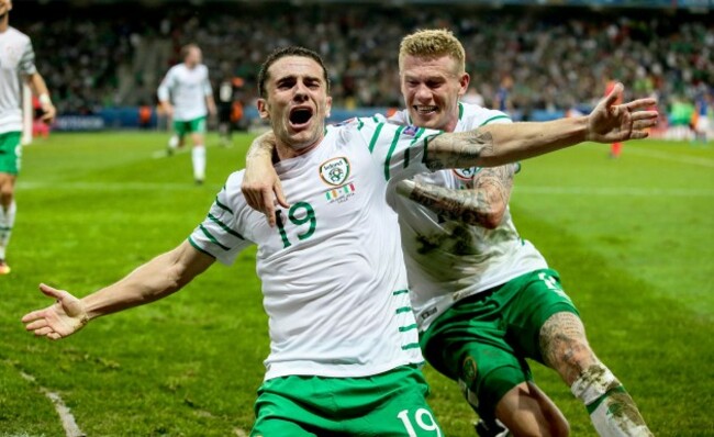 Robbie Brady celebrates scoring his sides first goal