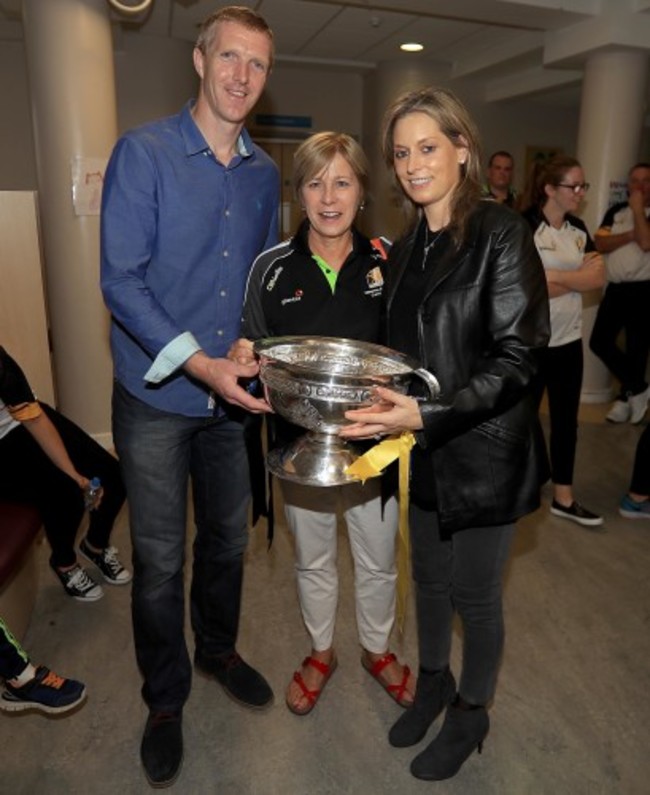 Henry Shefflin and his wife Deirdre with Ann Downey and The Sean O'Duffy Cup