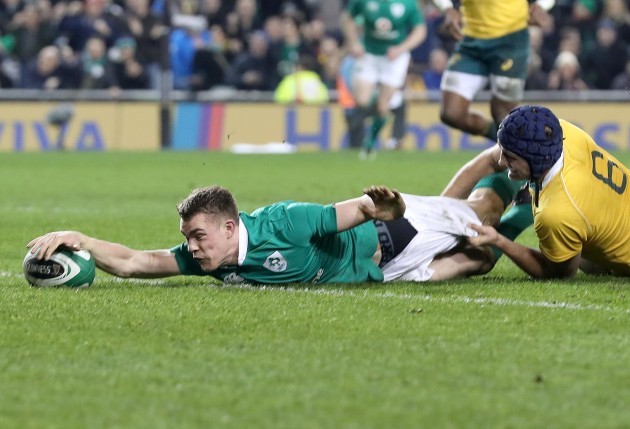 Garry Ringrose scores his sides second try