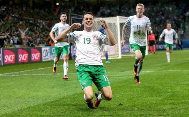 Robbie Brady celebrates scoring his sides first goal