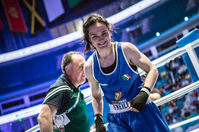 Kellie Harrington celebrates victory