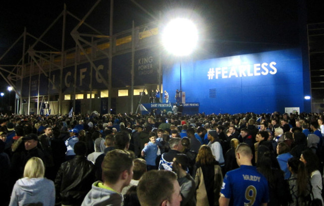 Leicester City Fans Watch Chelsea v Tottenham Hotspur