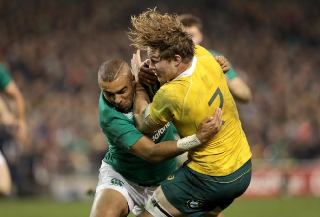 Simon Zebo with Michael Hooper