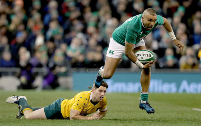 Simon Zebo with Bernard Foley