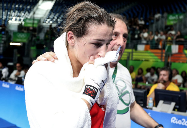 Katie Taylor dejected after losing her fight