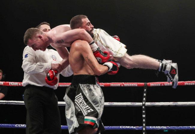 Paddy Barnes defeats Stefan Slachev after he was disqualified for lifting him