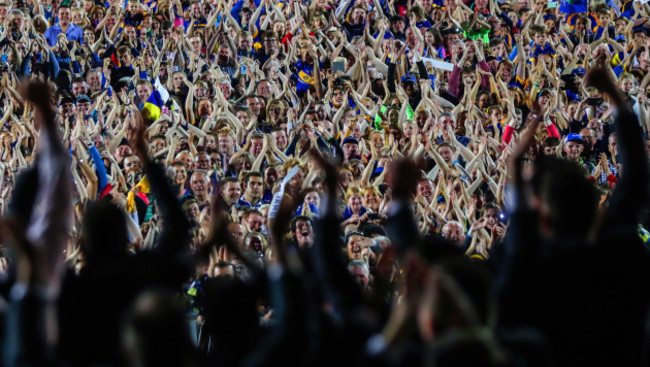 Tipperary players and fans perform the Icelandic Soccer clap