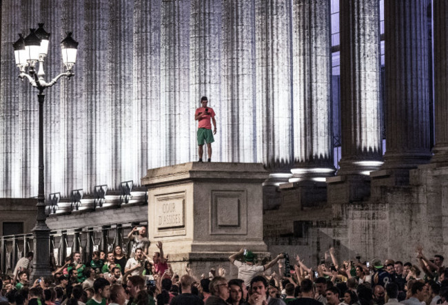 Fans in Paris during the Euro soccer championships