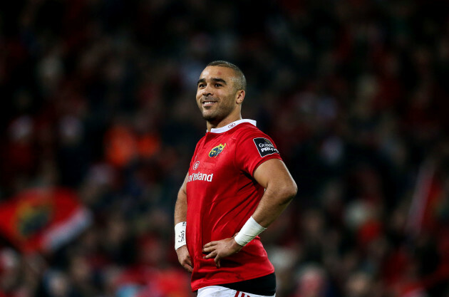 Simon Zebo smiles as he is awarded his try 26/12//2016