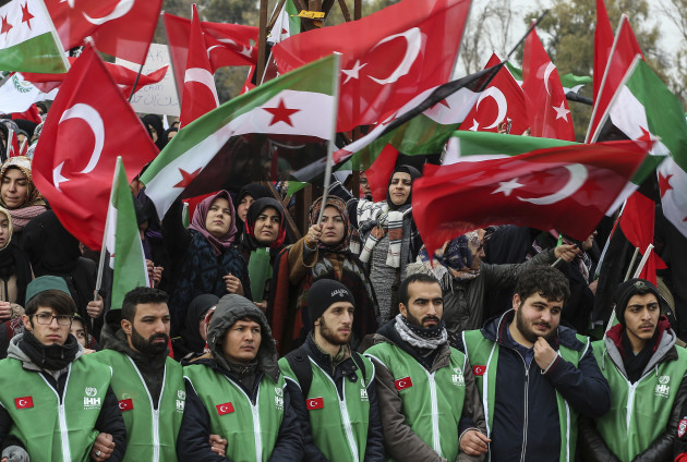 Turkey Syria Aleppo Protest