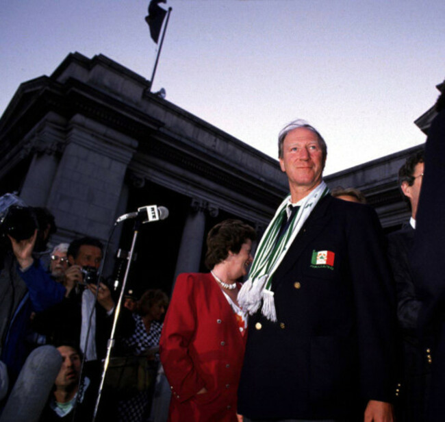 File photo: Next Wednesday is the 25th Annivesary of the return home to Dublin of the Italia 90 Irish Soccer Team.