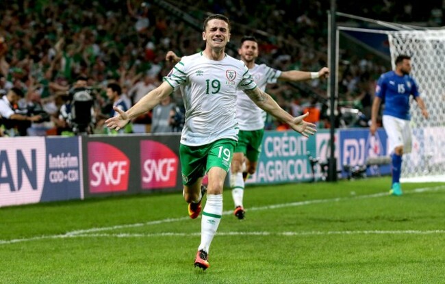 Robbie Brady celebrates scoring his sides first goal