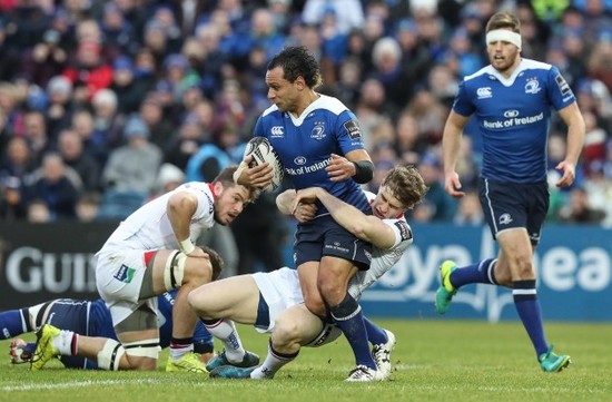 Isa Nacewa is tackled by Andrew Trimble