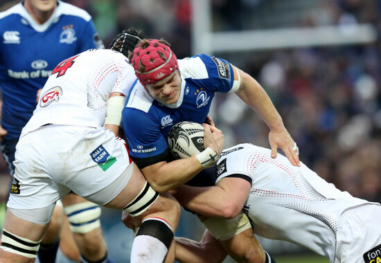 Josh van der Flier is tackled by Kieran Treadwell