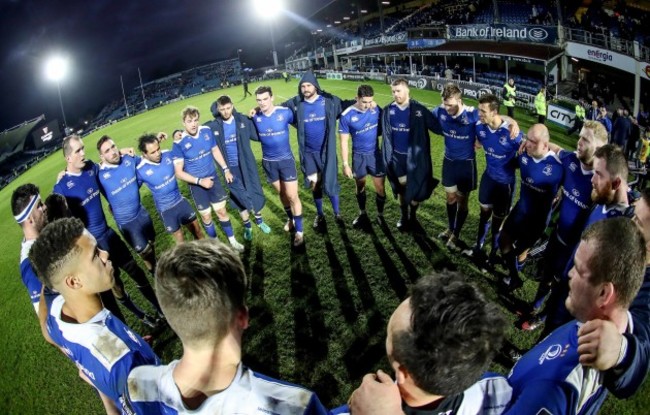 Jamie Heaslip addresses the team after the game