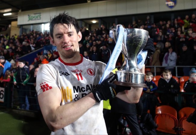 Mattie Donnelly lifts the cup