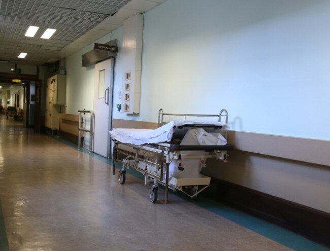 Empty hospital beds in a corridor. Photo Photocall