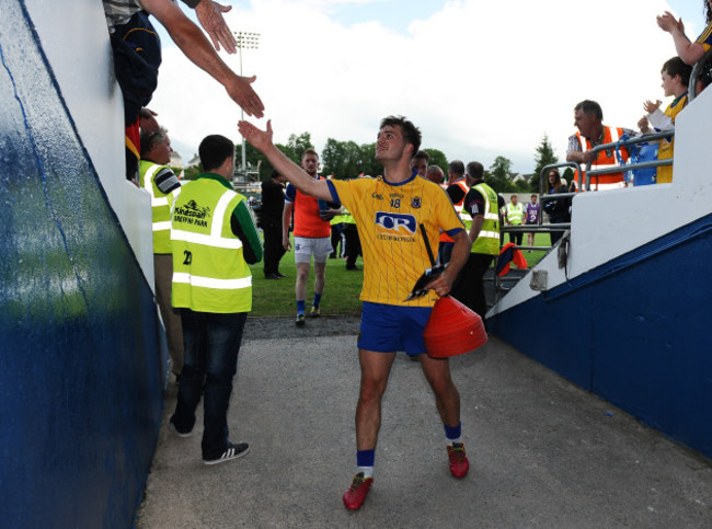 Ultan Harney celebrates with supporters after the game