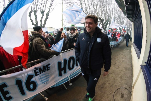Ronan O'Gara arrives at the Stade Yves-du-Manoir