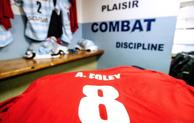 A view of the Racing 92 dressing room before the game