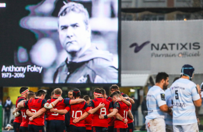 A minutes silence is held before the game