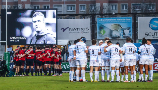 A minutes silence is held before the game