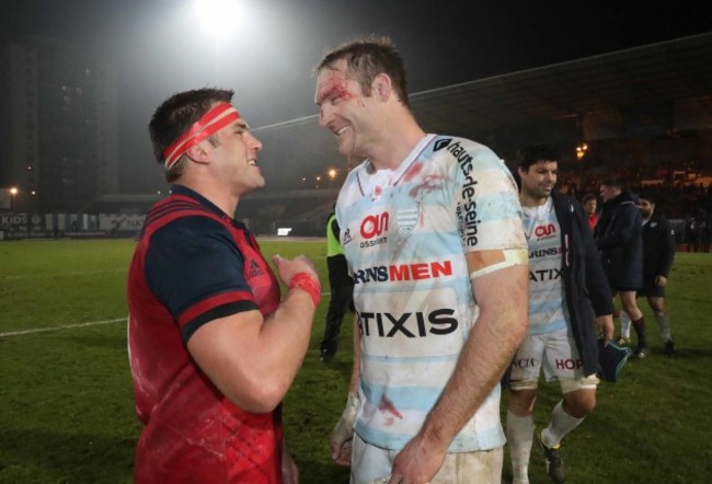 CJ Stander and Ali Williams after the match