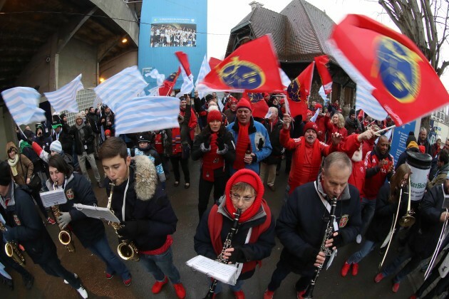 Racing 92 and Munster fans before the match