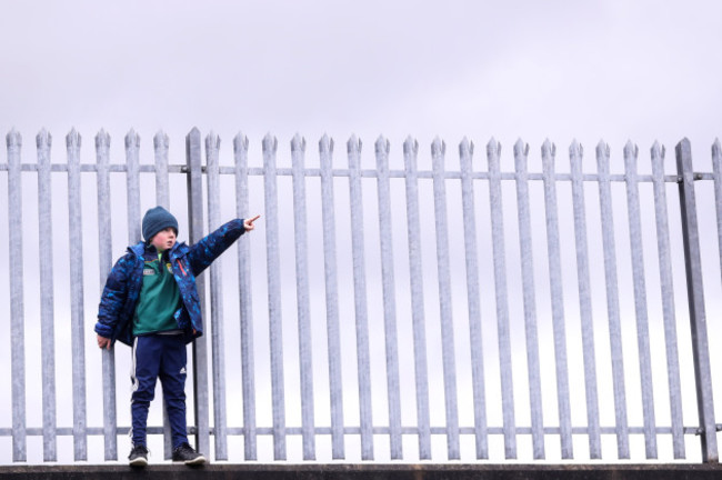 Nicky Corridon (aged 8) watches the game from a different perspective