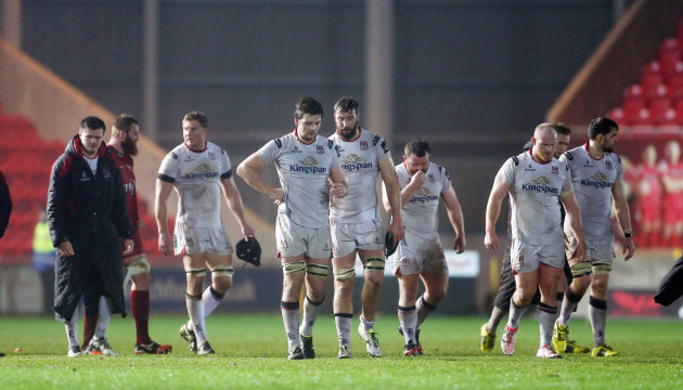 Ulster players dejected after the game