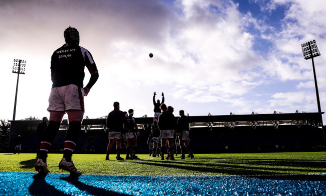 Wesley College warm up before the game 11/1//2017