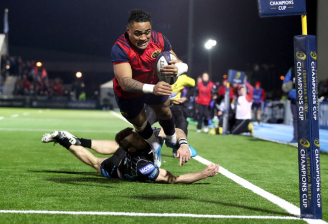 Francis Saili scores a try