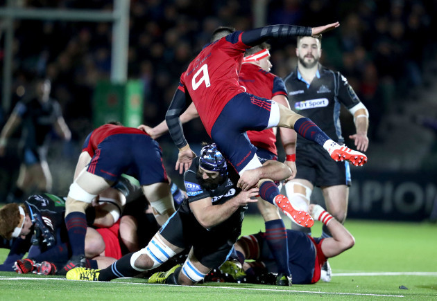 Conor Murray tackled by Josh Strauss