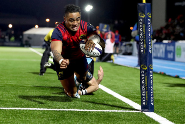 Francis Saili scores a try